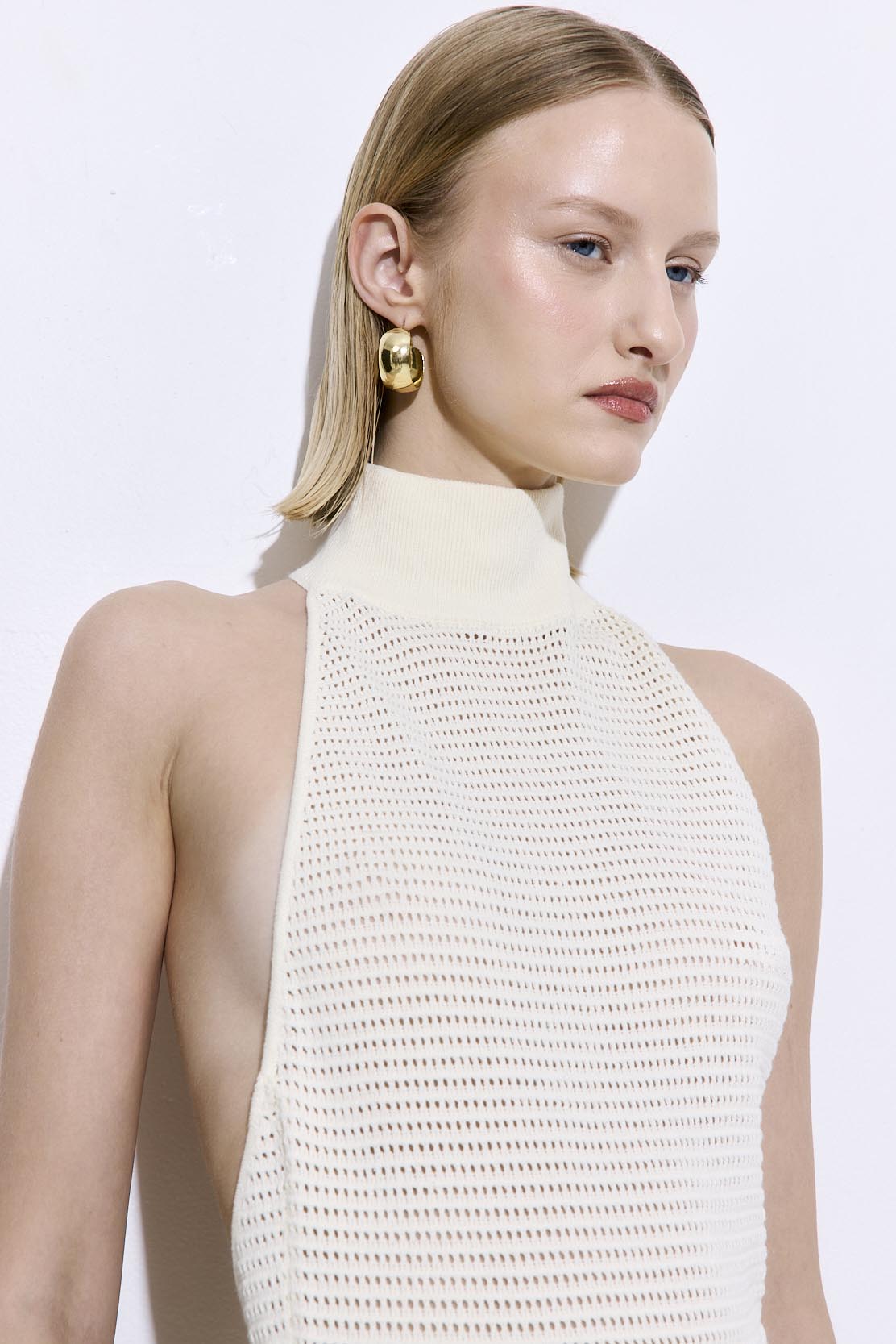 Crochet Turtle Neck  Maxi Dress