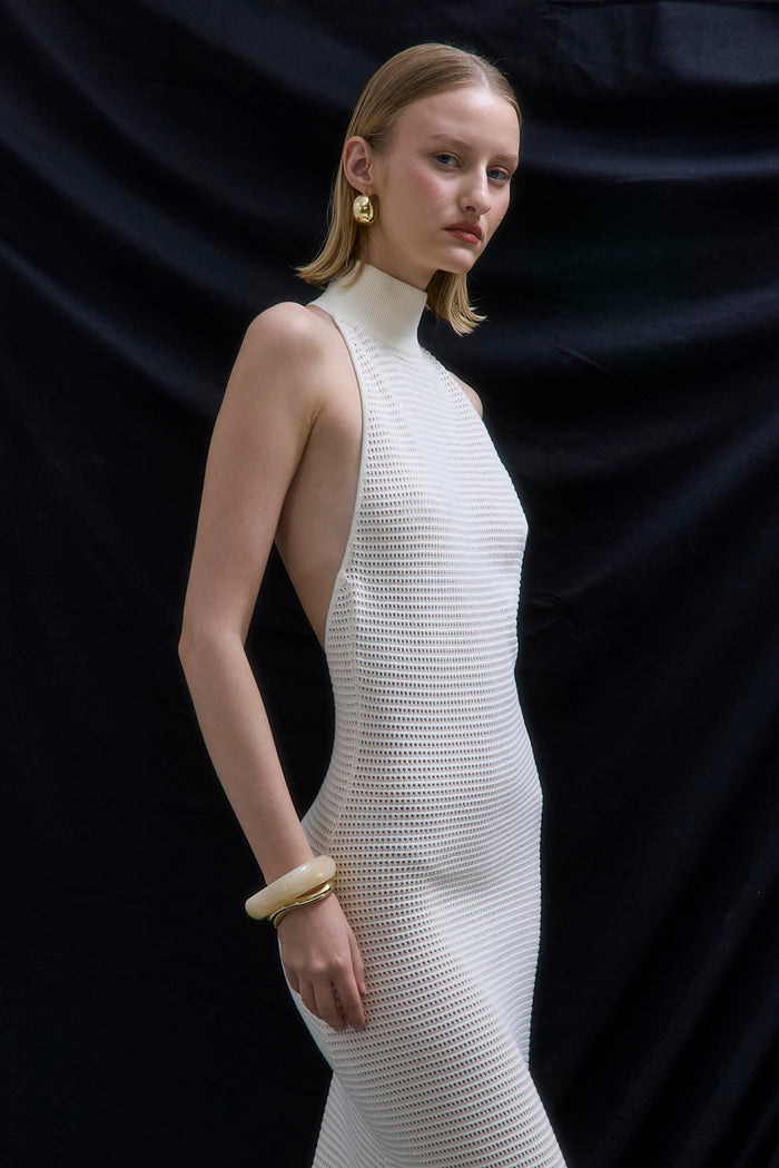 Crochet Turtle Neck  Maxi Dress