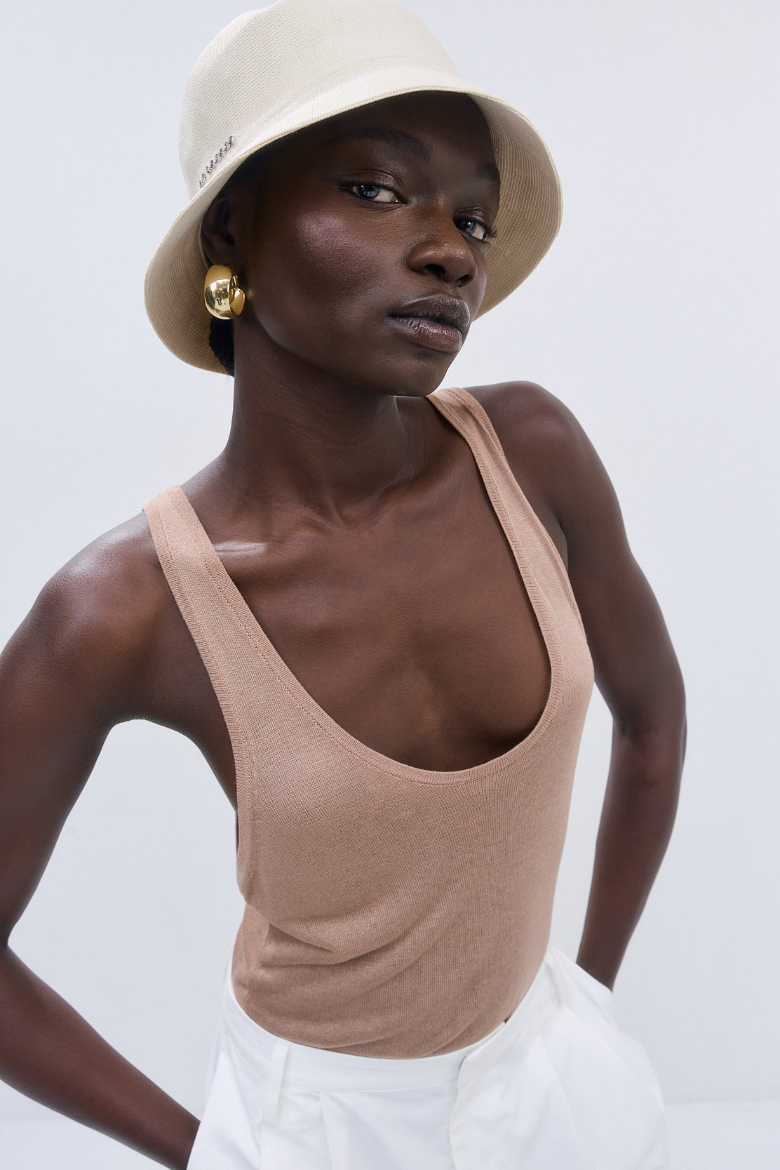 Semi Sheer Deep Scoop Tank