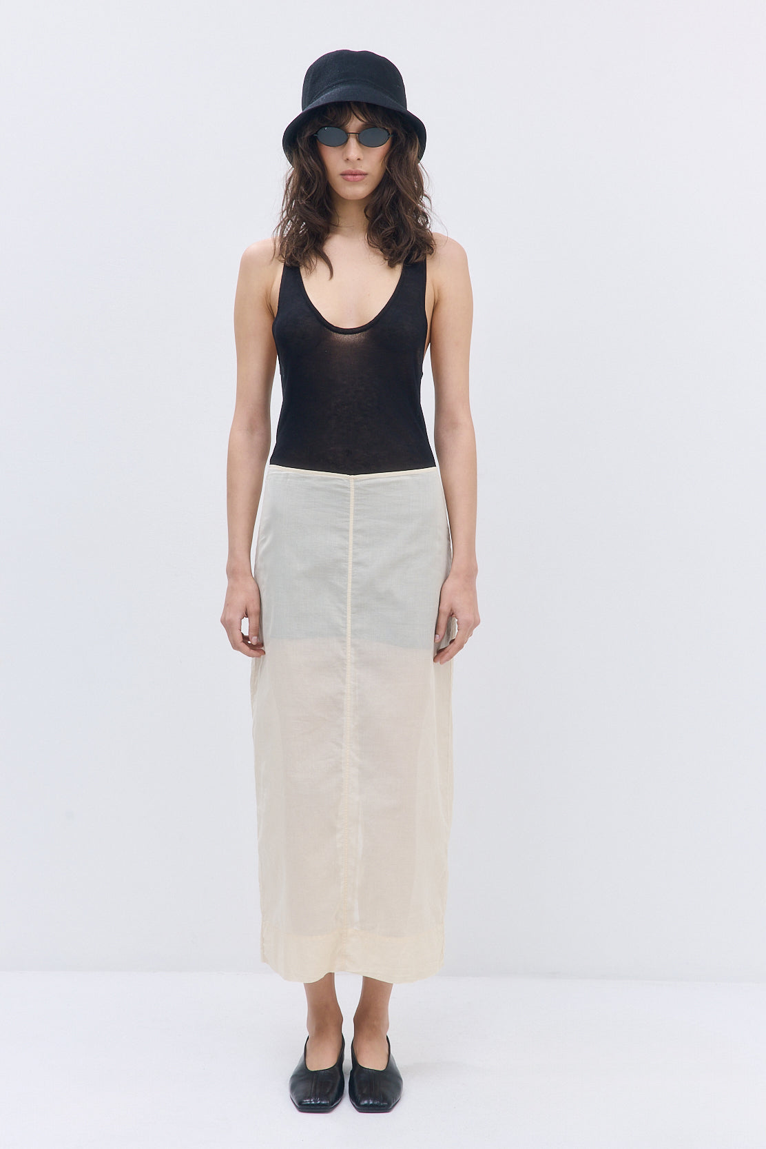 Semi Sheer Deep Scoop Tank