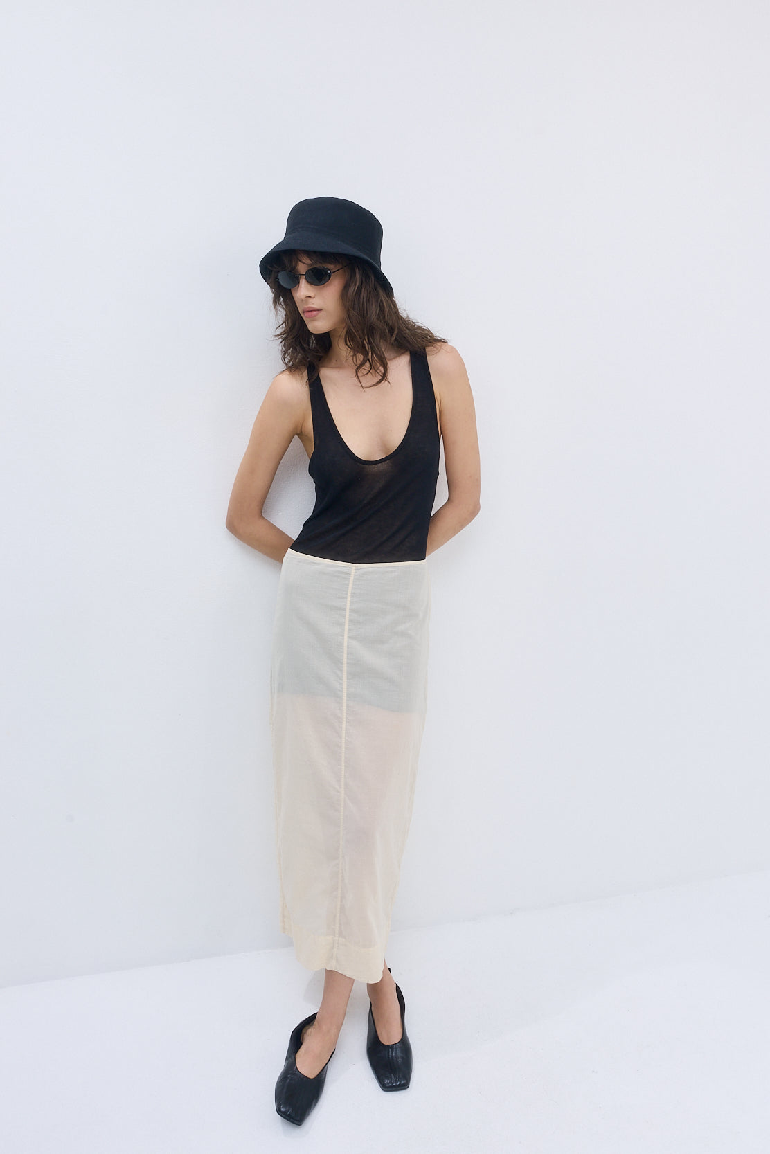 Semi Sheer Deep Scoop Tank