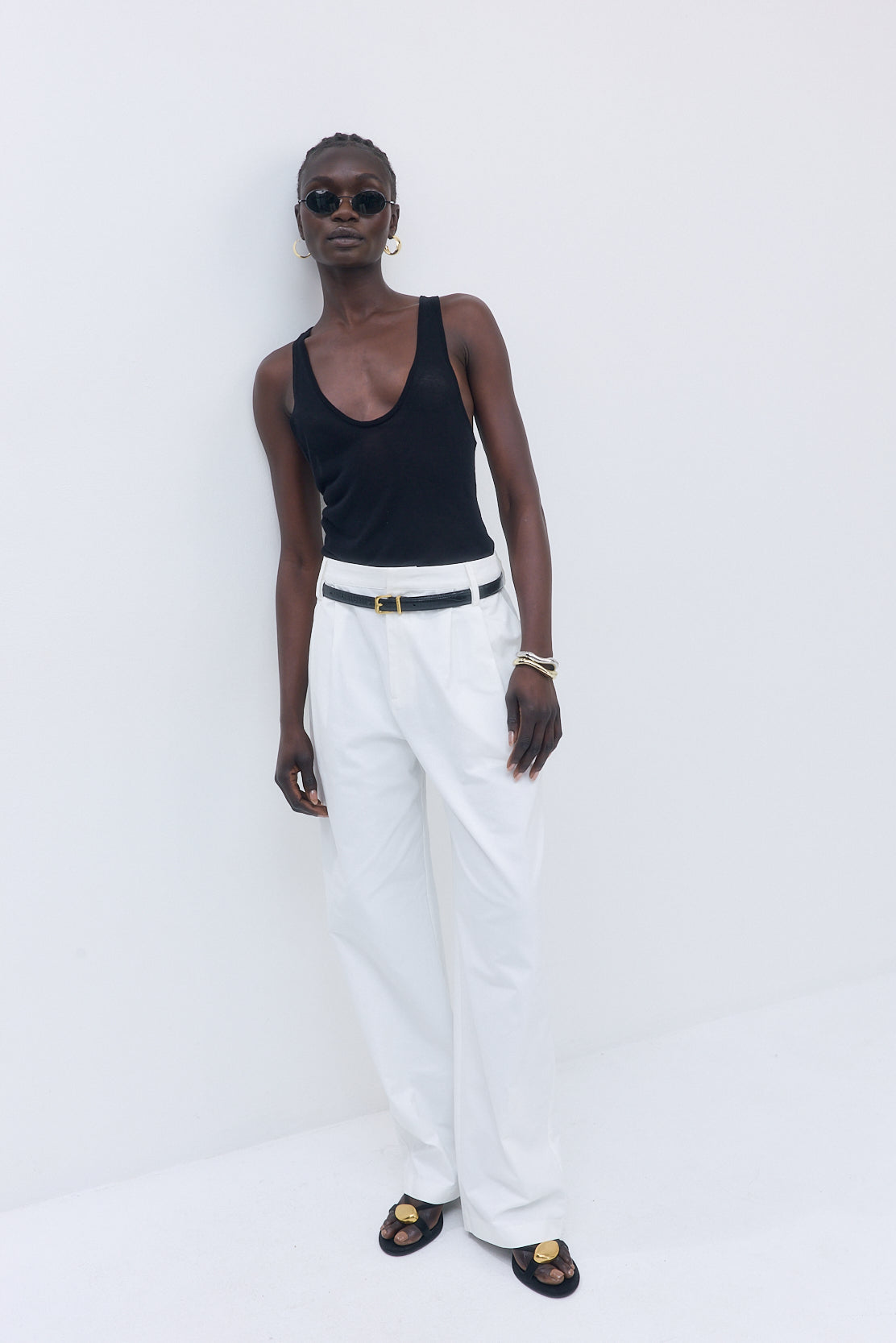 Pleated Barrel Pants