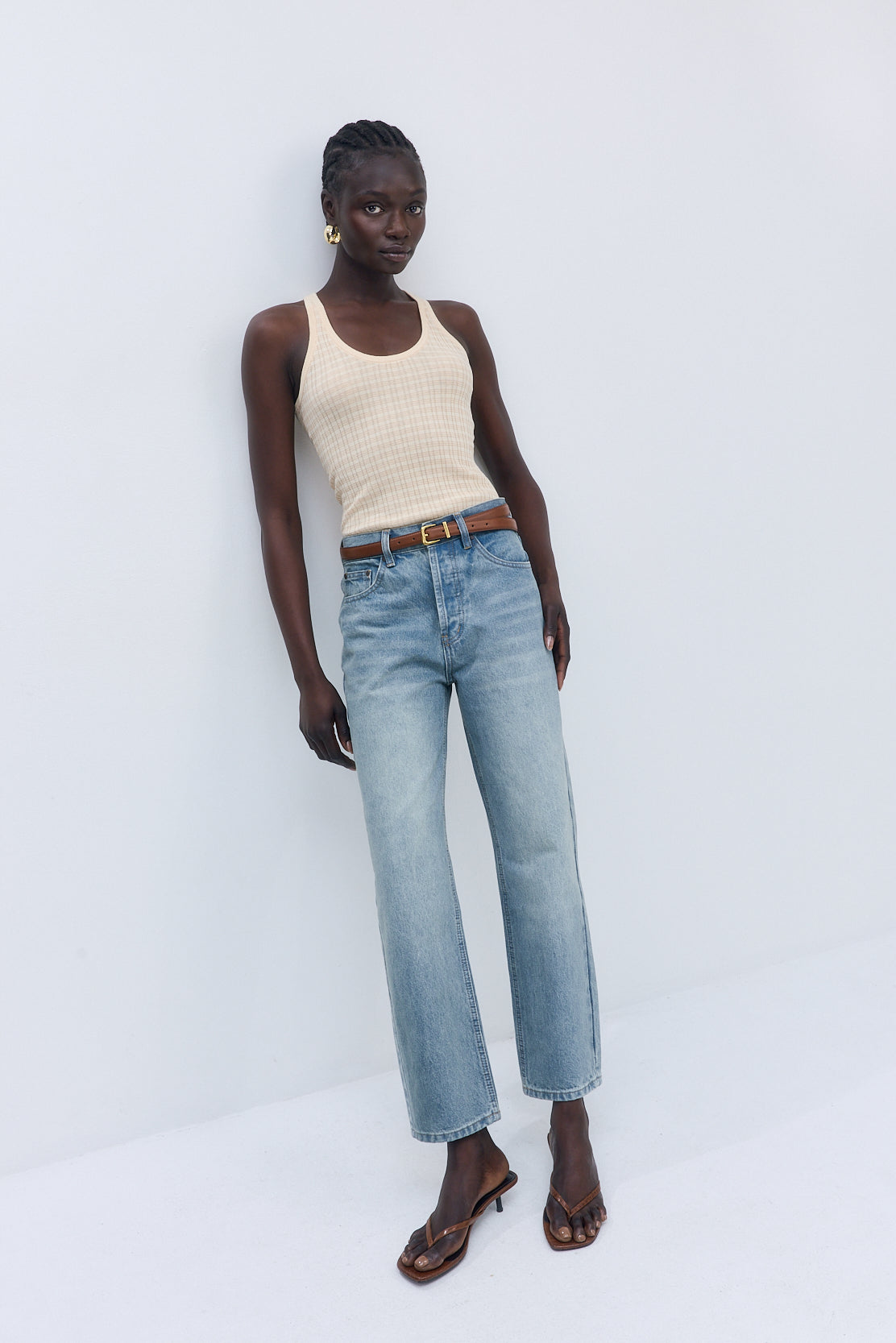 No.5| High Waist Straight Cropped Denim