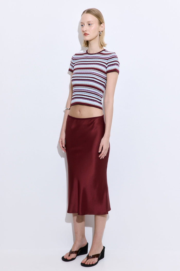 Satin Slip Midi Skirt