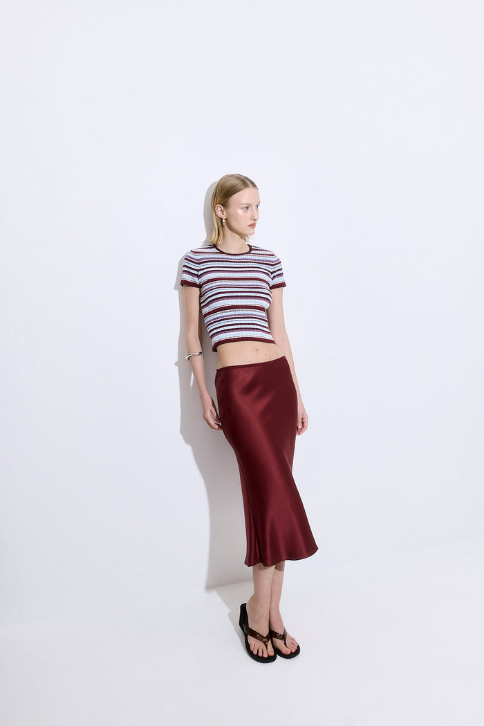 Satin Slip Midi Skirt