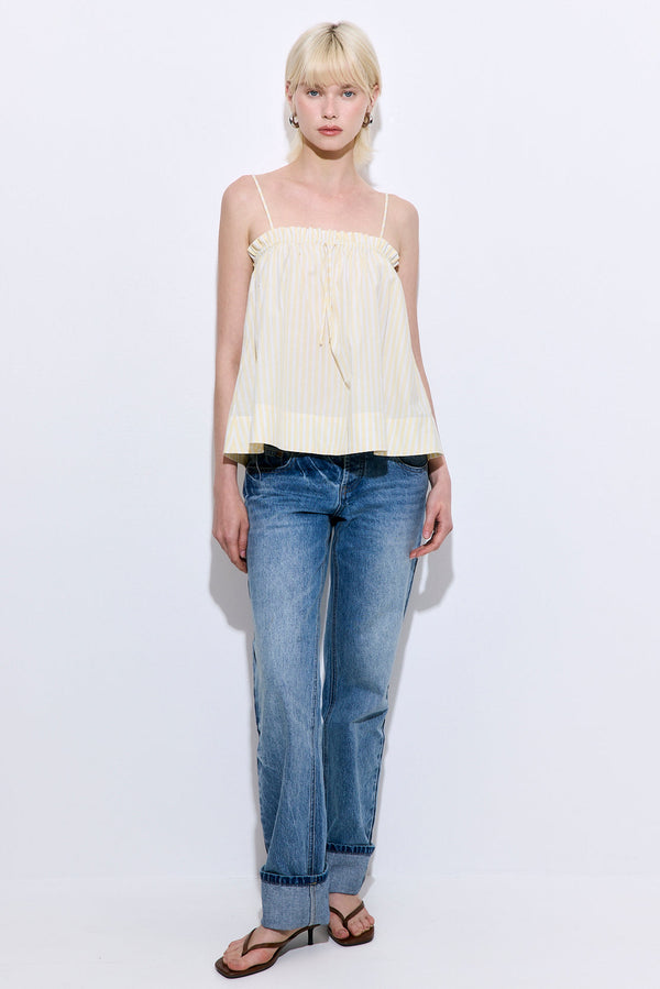 Ruffled Poplin Strappy Top