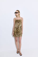 Satin Squared Neck Mini Dress