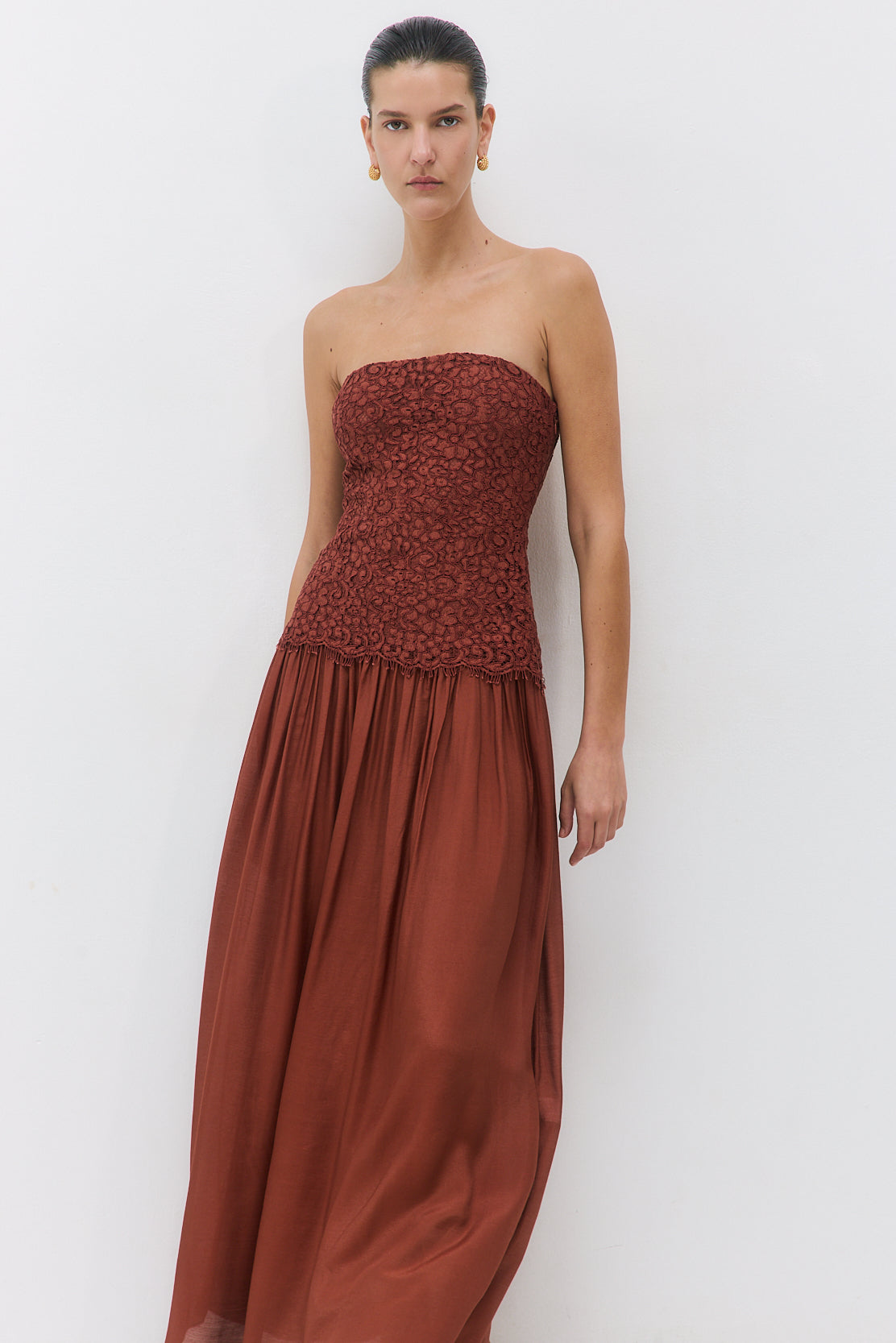 Lace Drop Waist Maxi Dress