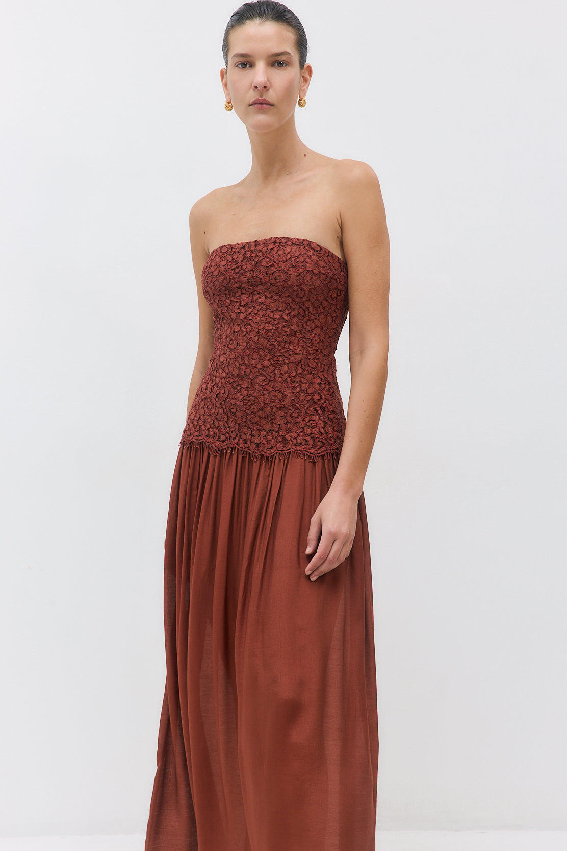 Lace Drop Waist Maxi Dress