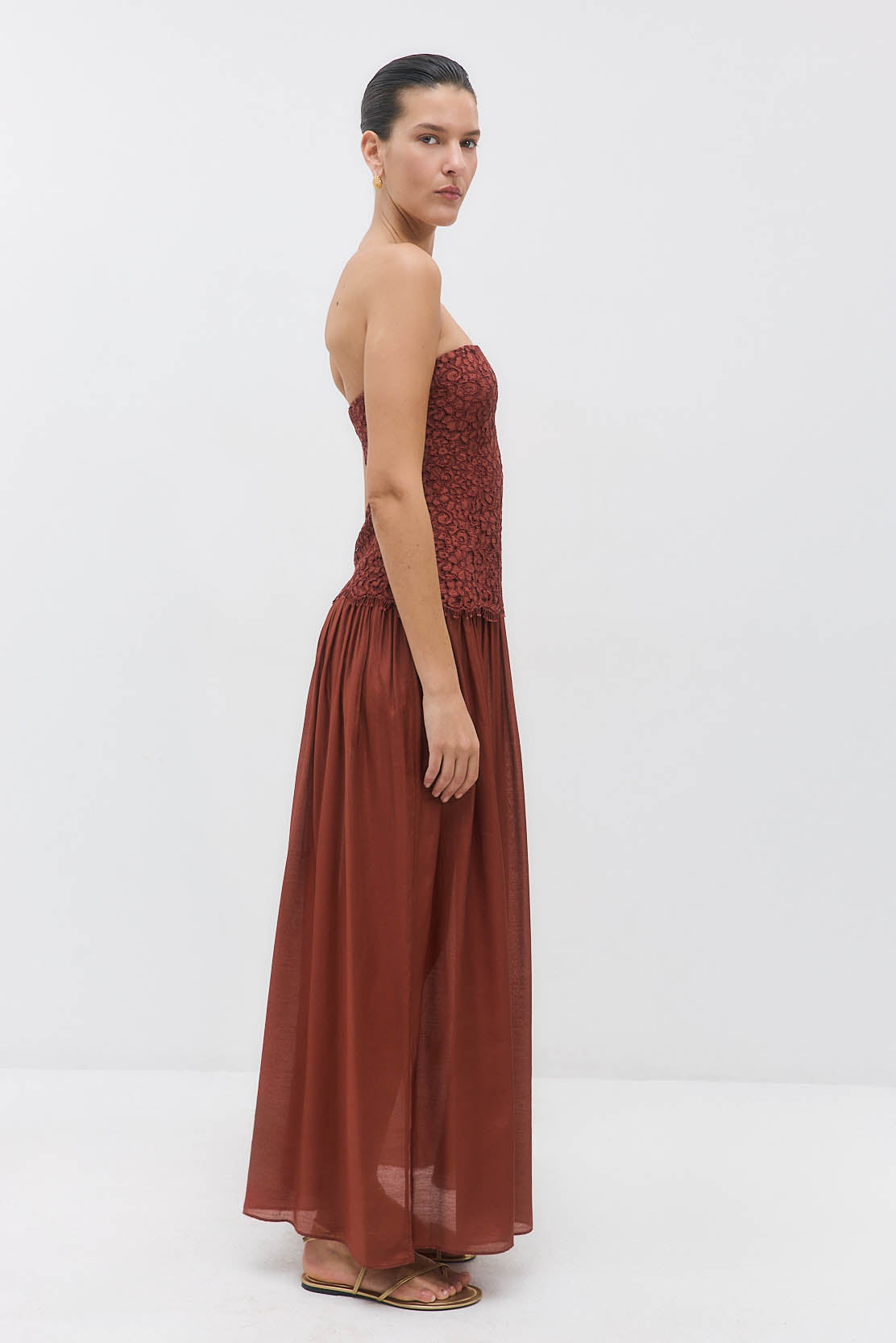 Lace Drop Waist Maxi Dress
