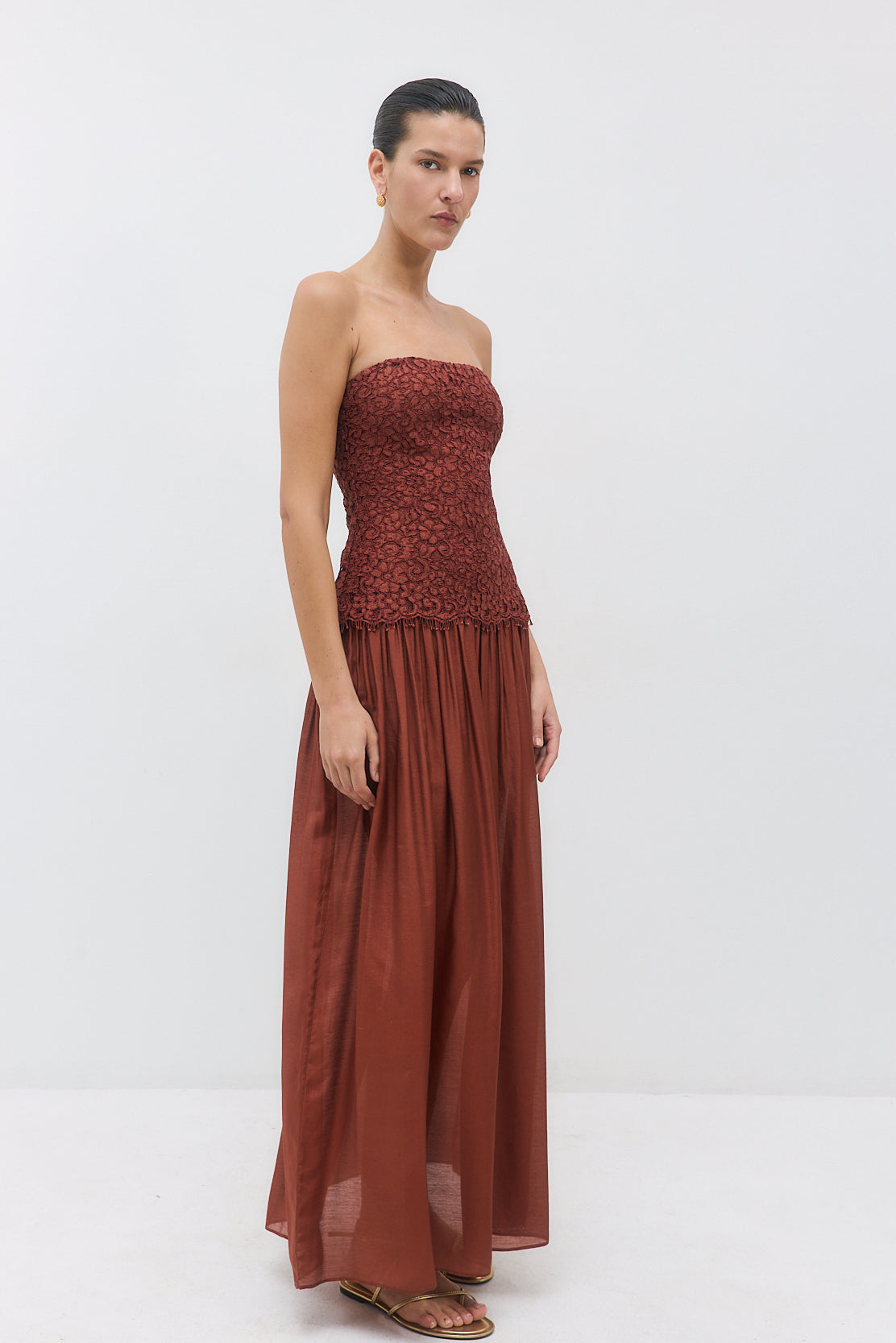 Lace Drop Waist Maxi Dress