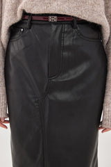 Vegan Leather Maxi Slit Skirt