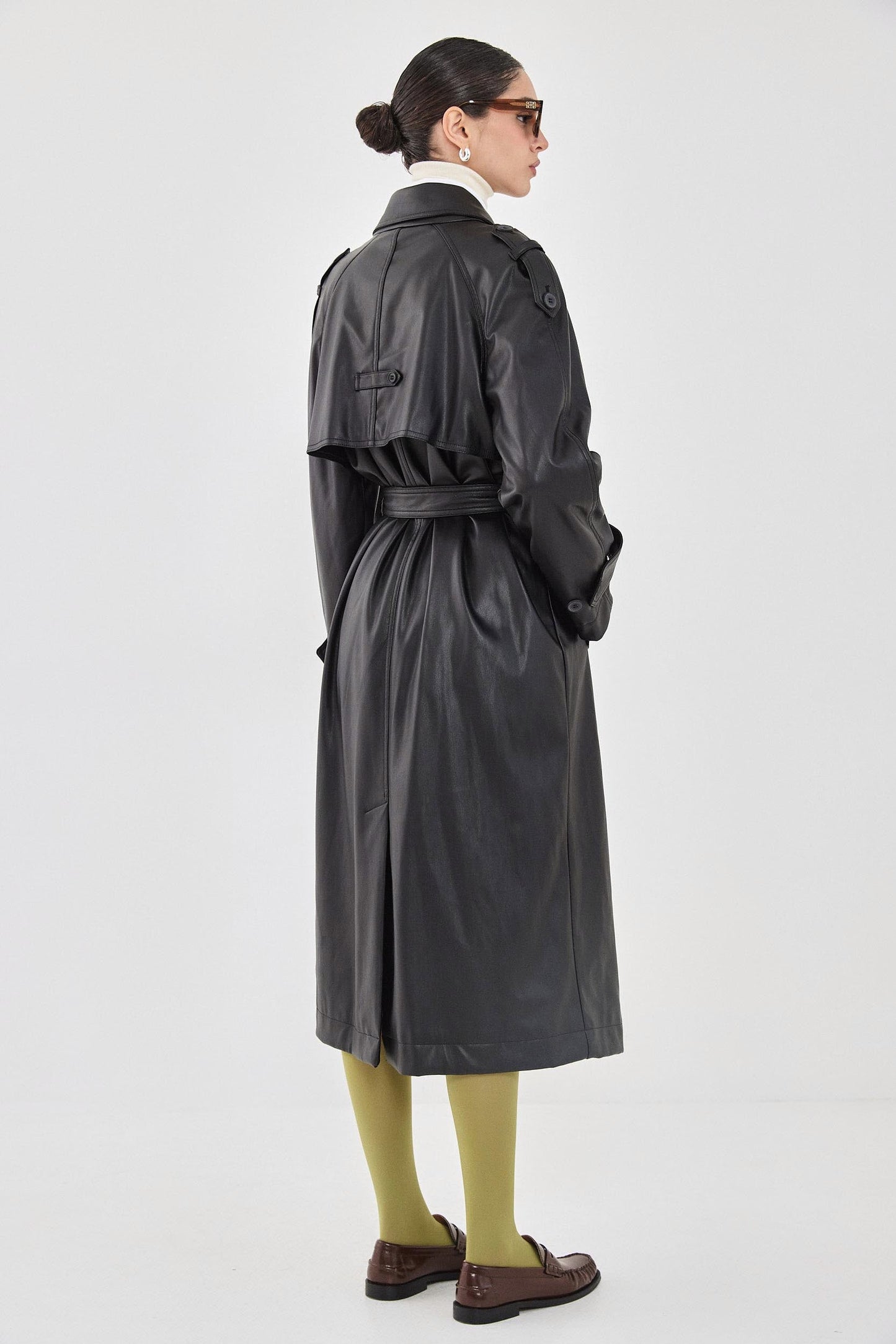 Vegan Leather Trench Coat - Dé Rococo