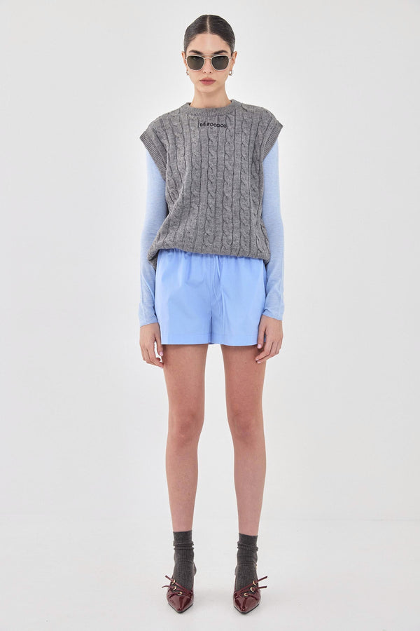 Cable-Knit Sleeveless Vest