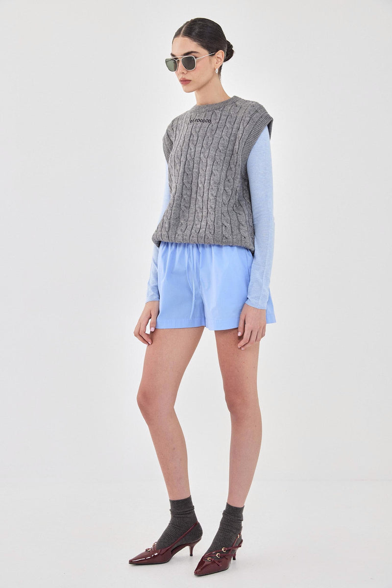 Cable-Knit Sleeveless Vest