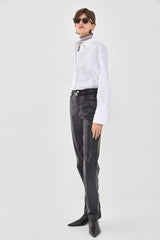 Vegan Leather Straight Pants