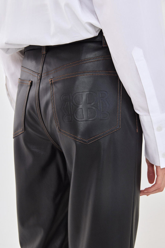 Vegan Leather Straight Pants