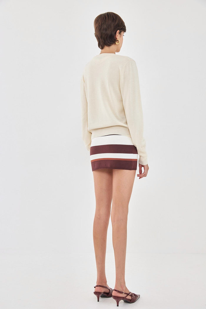 Knitted Striped Mini Skirt