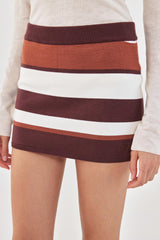 Knitted Striped Mini Skirt