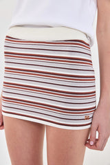 Knitted Striped Mini Skirt