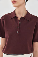 Short Sleeved Knitted Polo Shirt