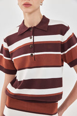 Short Sleeved Knitted Polo Shirt