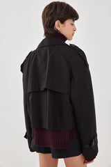 Double Breasted Cropped Trench Coat