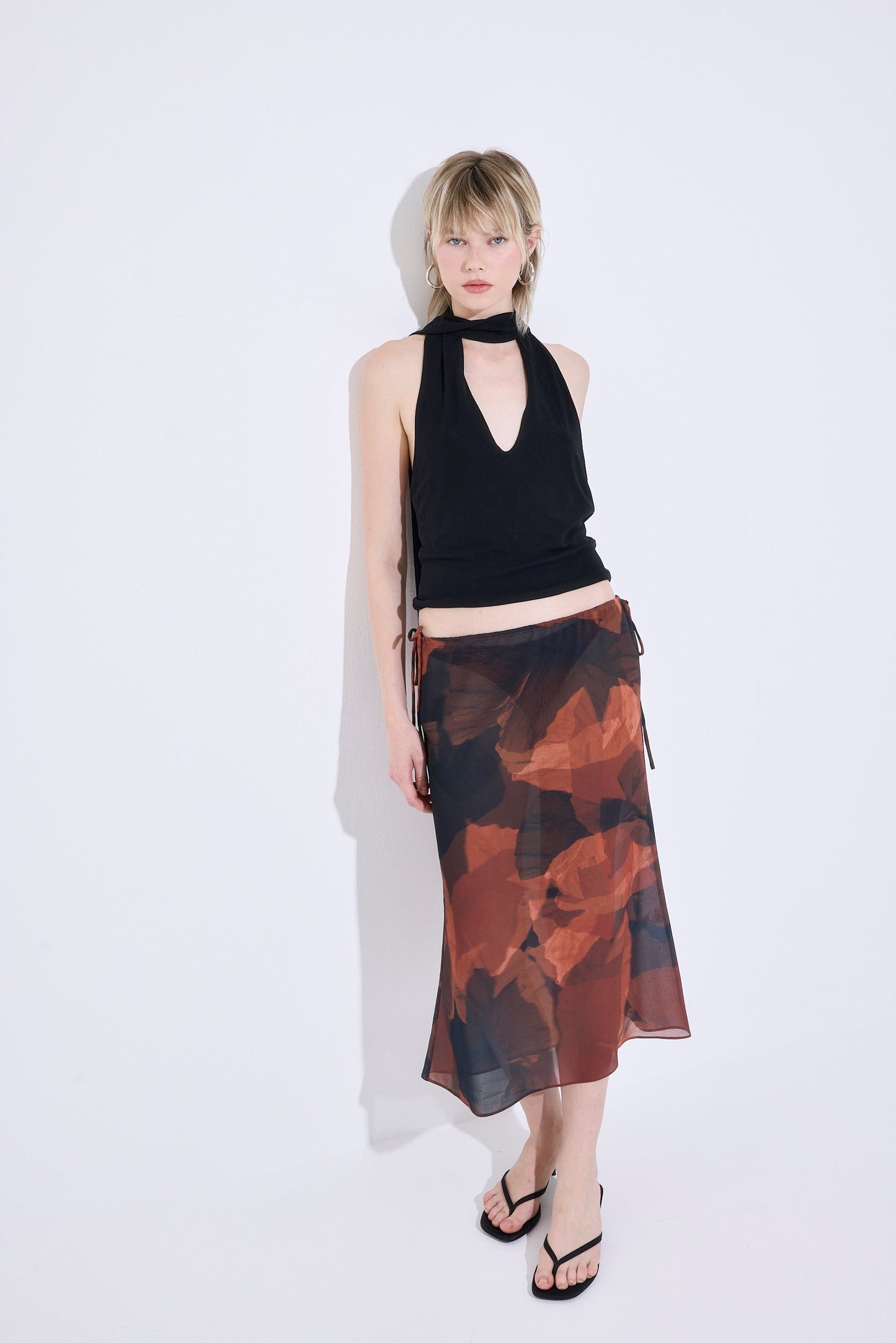 Semi Sheer Midi Skirt