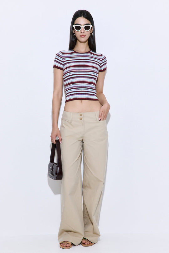 Ribbed Crew Neck Tee