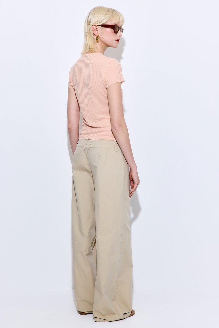Sheer Ribbed Logo Top
