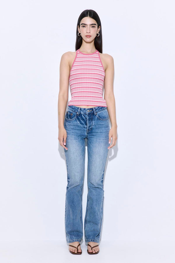 Ribbed Crew Neck Tank Top