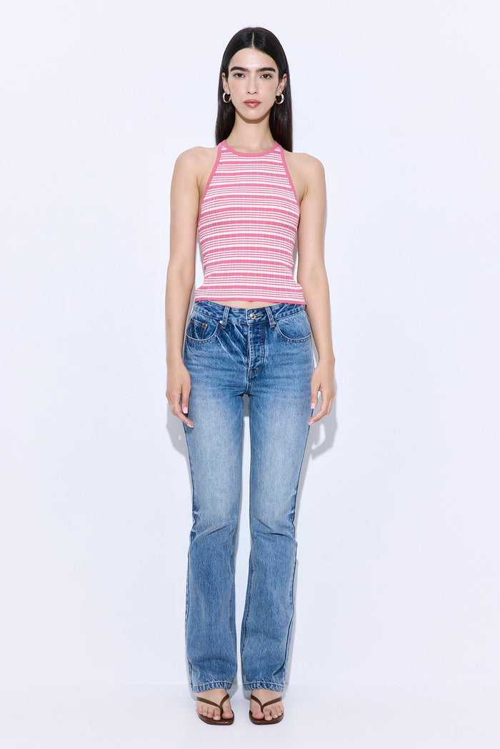 Ribbed Crew Neck Tank Top