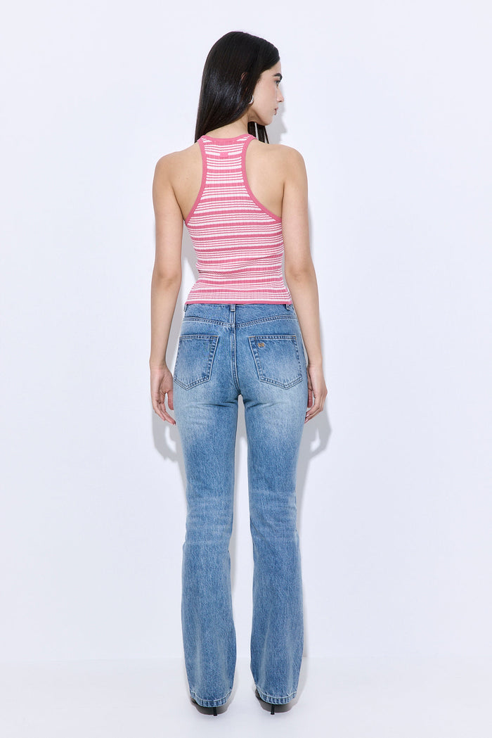 Ribbed Crew Neck Tank Top