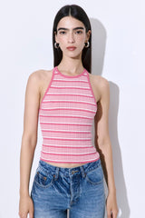 Ribbed Crew Neck Tank Top