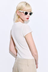 Sheer Ribbed Top