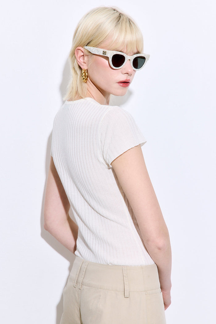 Sheer Ribbed Top