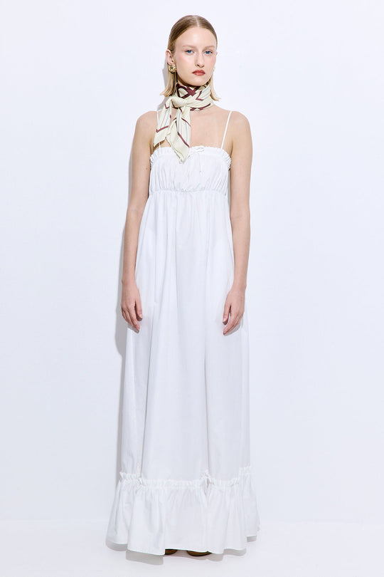 Ruffled Poplin Maxi Dress