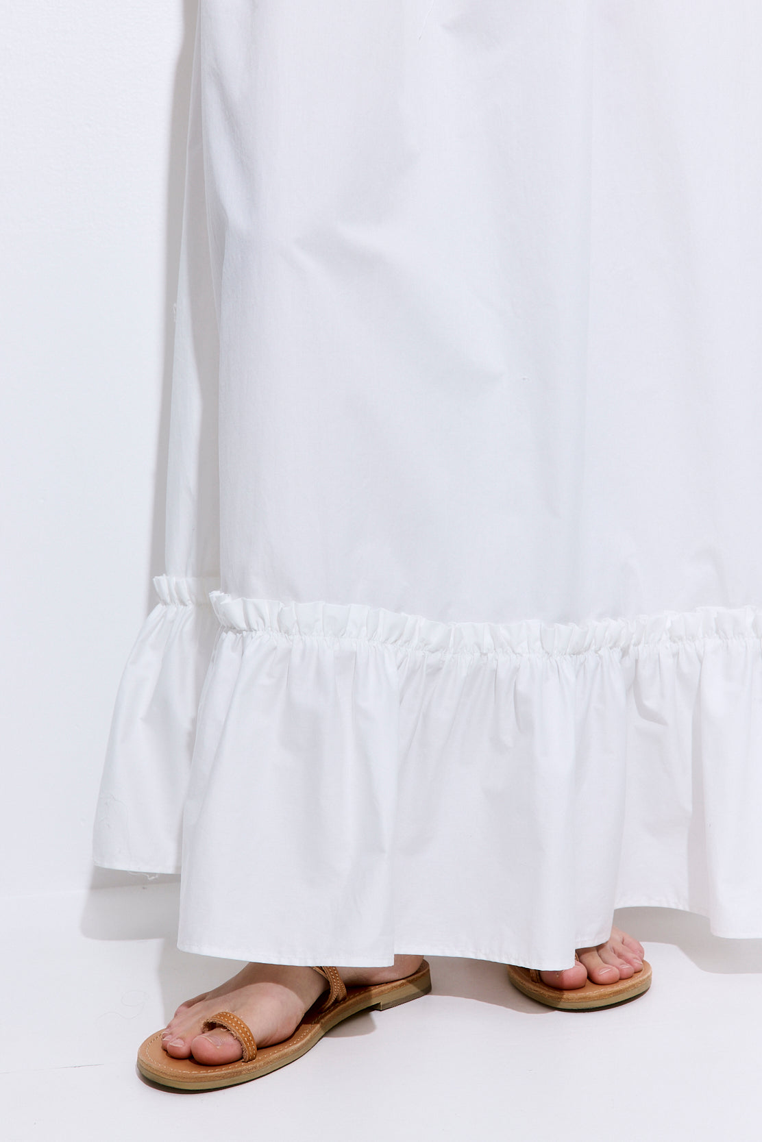 Ruffled Poplin Maxi Dress