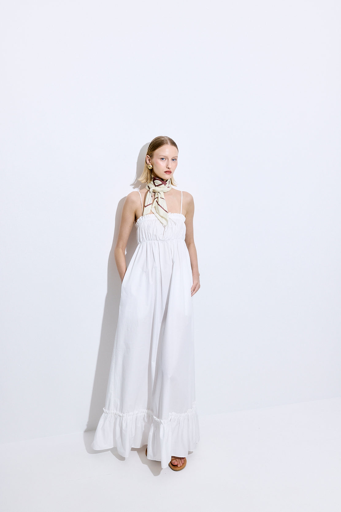Ruffled Poplin Maxi Dress