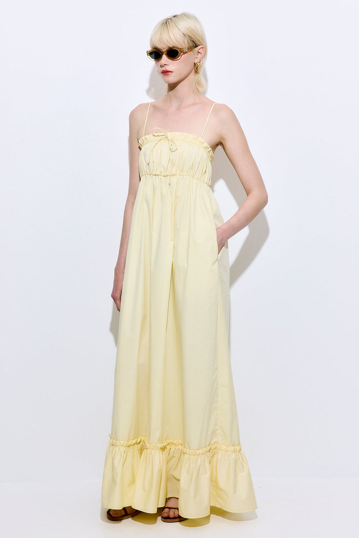Ruffled Poplin Maxi Dress