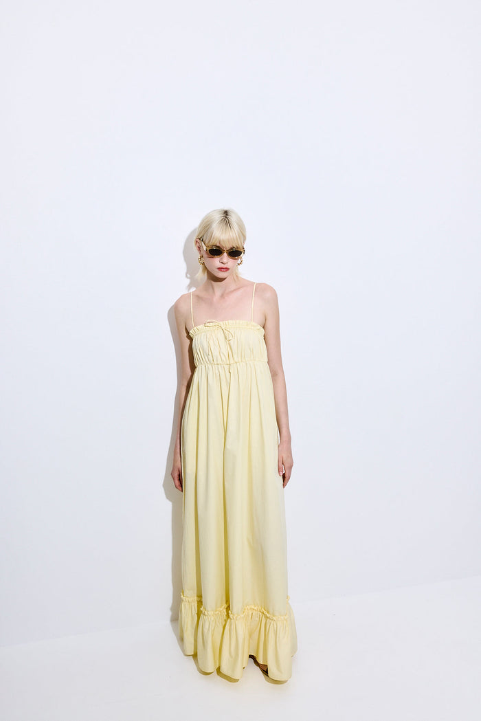Ruffled Poplin Maxi Dress