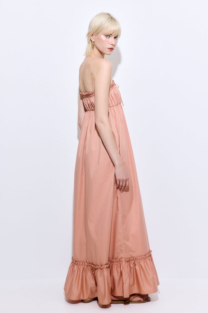 Ruffled Poplin Maxi Dress