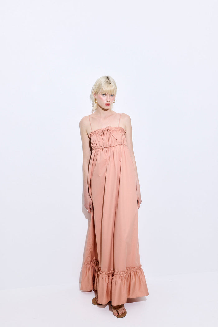 Ruffled Poplin Maxi Dress