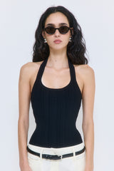 Ribbed Halter Neck Tank Top