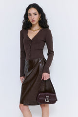 Ribbed V Neck Cardigan