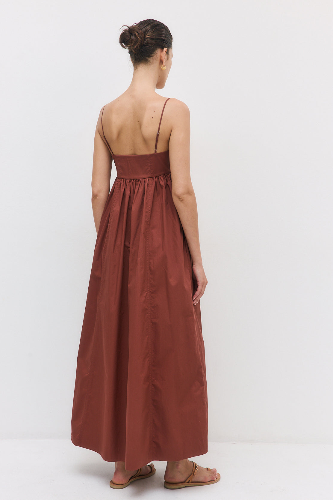Cupped Poplin Maxi Dress