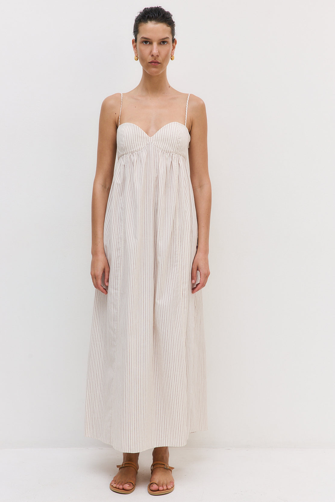 Cupped Poplin Maxi Dress