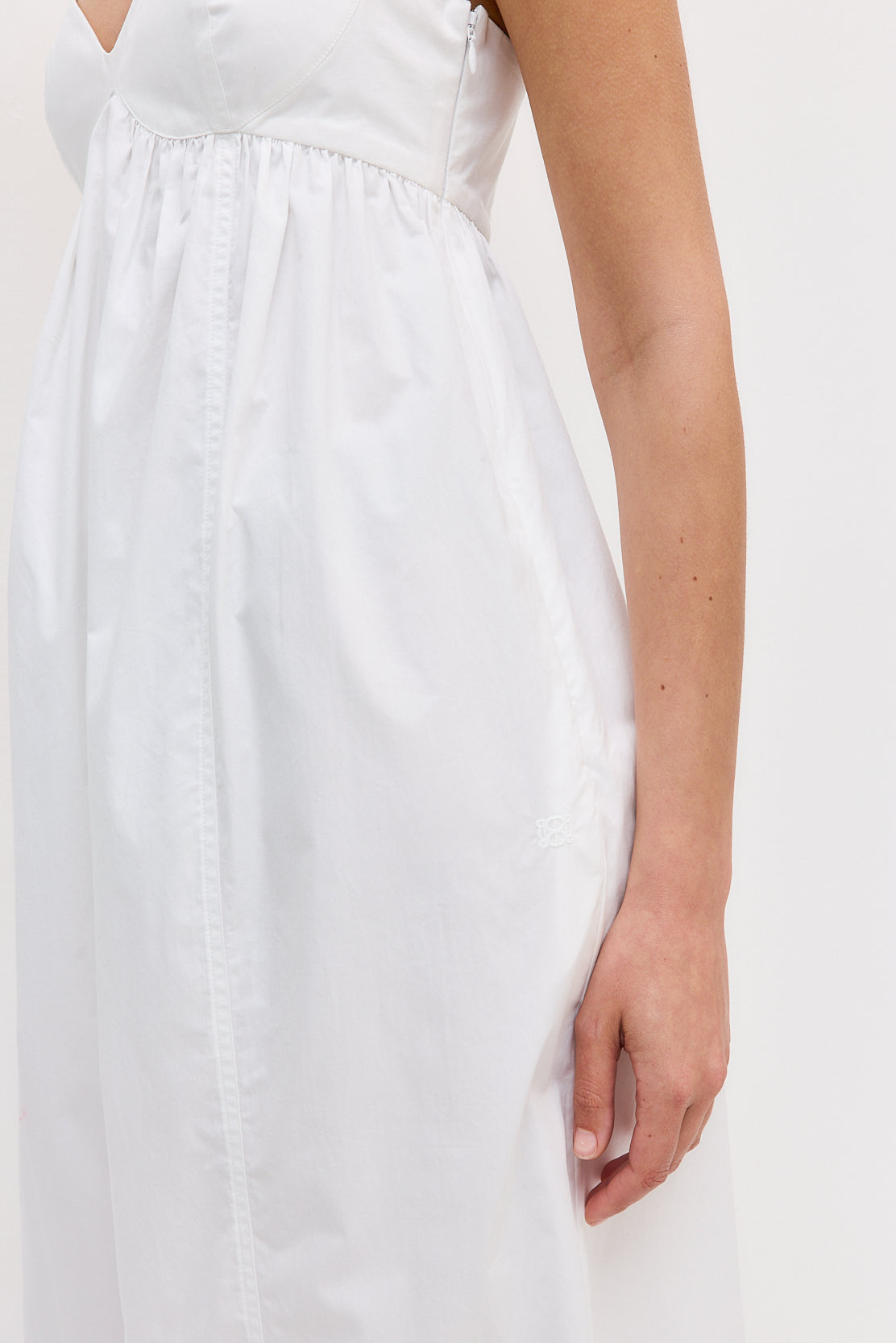 Cupped Poplin Maxi Dress