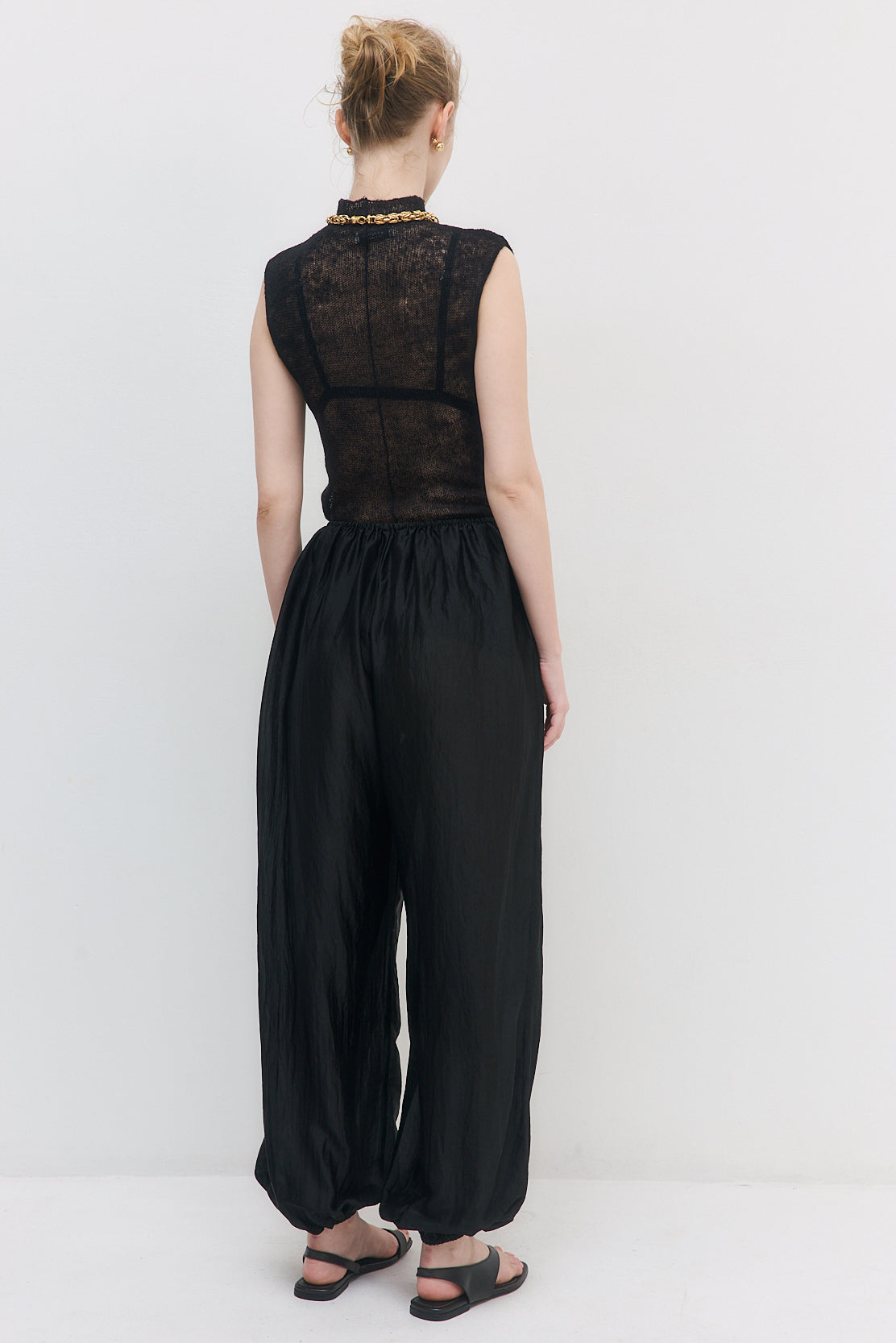 Semi Sheer Chiffon Balloon Pants