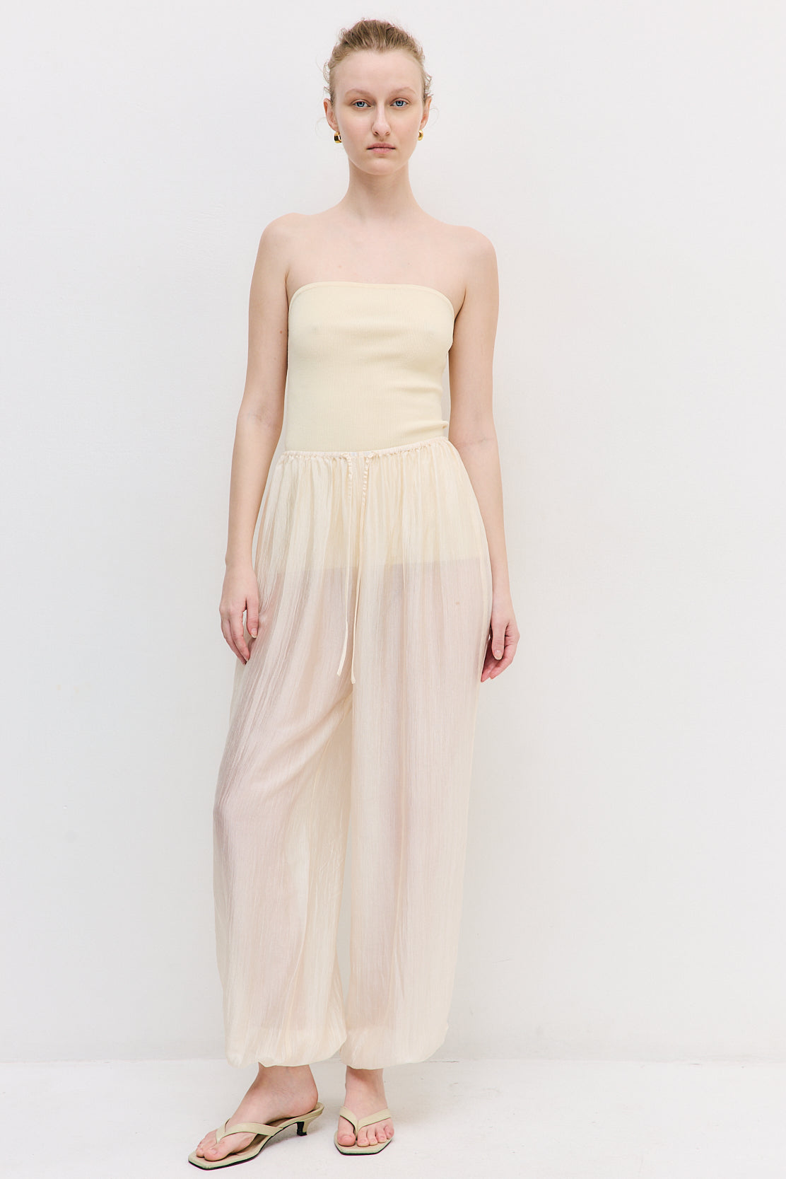 Semi Sheer Chiffon Balloon Pants